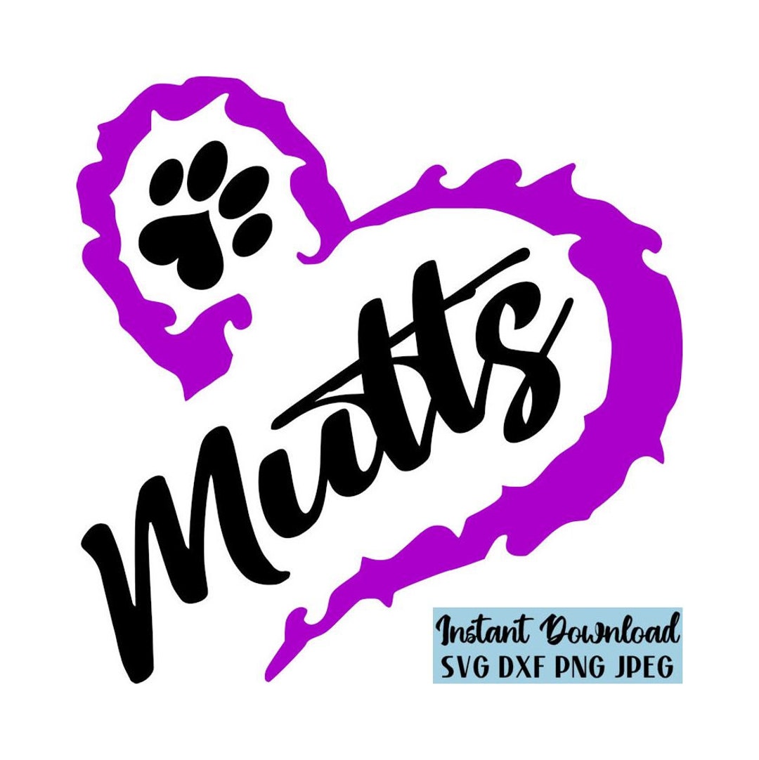 Mutt SVG, Mixed Dog Breed, Dog Love SVG, Heart SVG, Digital Download