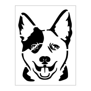 Blue Heeler Stencil Dog Breed Face Head Reusable Plastic Sheet S604