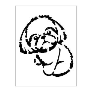 Shih Tzu Stencil Dog Breed Face Reusable Plastic Sheet S671