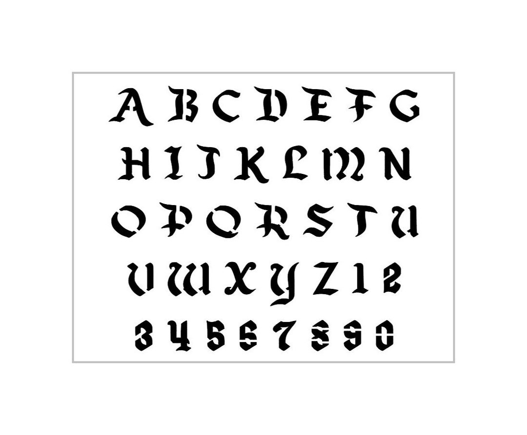 ELVIRA Alphabet Stencil 1 Inch Horror Vampire Halloween Font