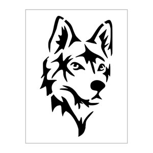 Husky Stencil Dog Breed Face Head Reusable Plastic Sheet S673
