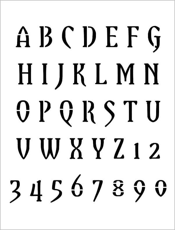 HAY COWBOY Alphabet Stencil 1 Inch ABCs Fancy Letters Uppercase Sheet S559 