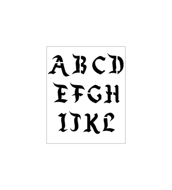 GEORGIA Alphabet Stencil 1 Inch Computer Typeface Font Set Letters