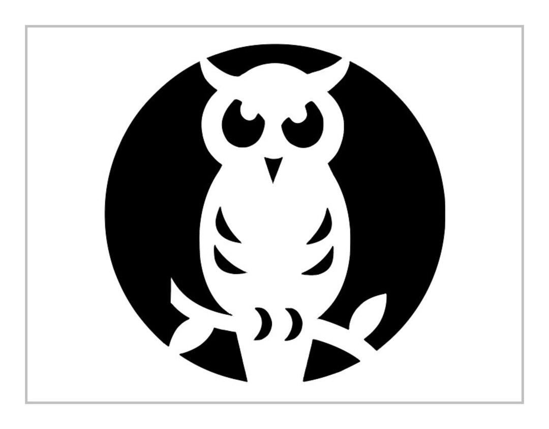 Owl Moon Pumpkin Stencil Printable