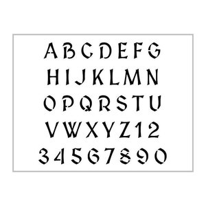 SIMPLY MEDIEVAL Alphabet Stencil 1 Inch Renaissance Font Set Letters Sheet S586