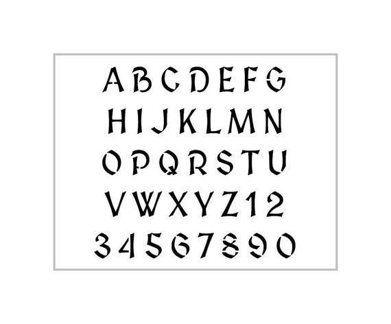 SIMPLY MEDIEVAL Alphabet Stencil 1 Inch Renaissance Font Set Letters Sheet  S586 