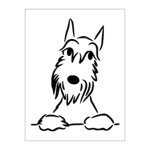 Schnauzer Stencil Cropped Ears Dog Breed Face Reusable Sheet S669