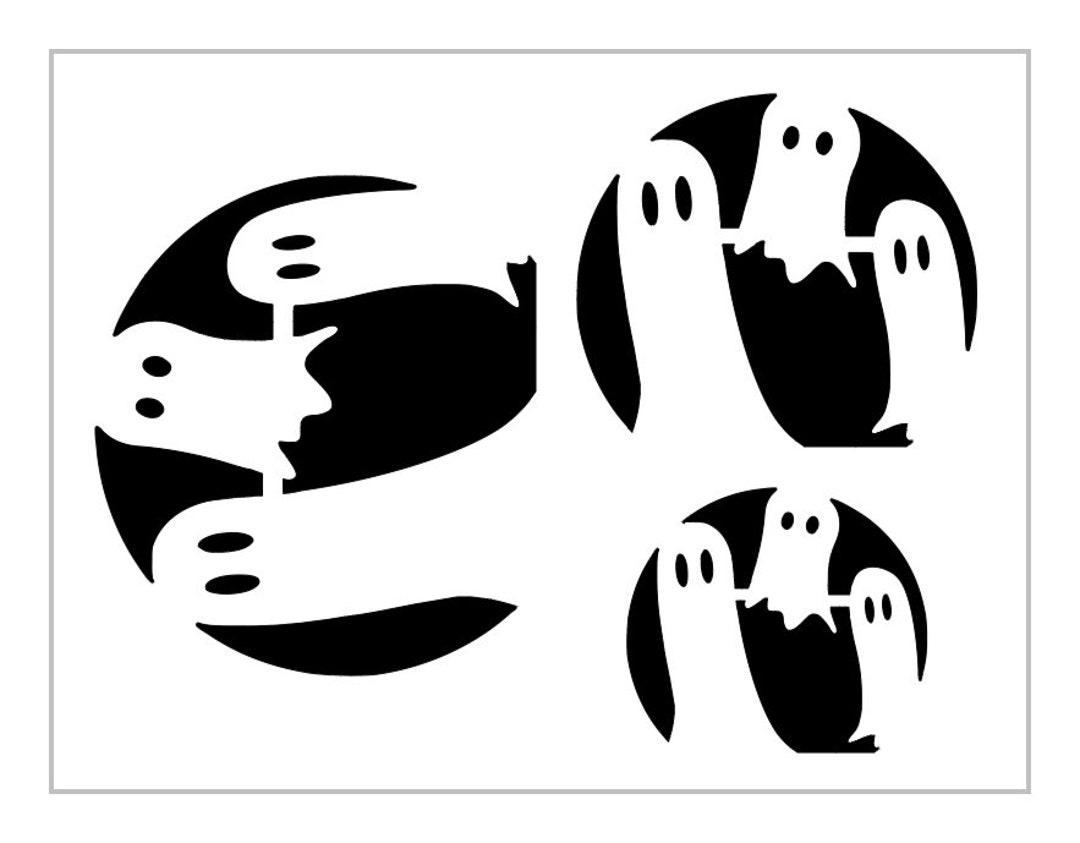 3 Ghosts Goblin Stencil 3 Sizes Halloween Cookie 8.5 X - Etsy