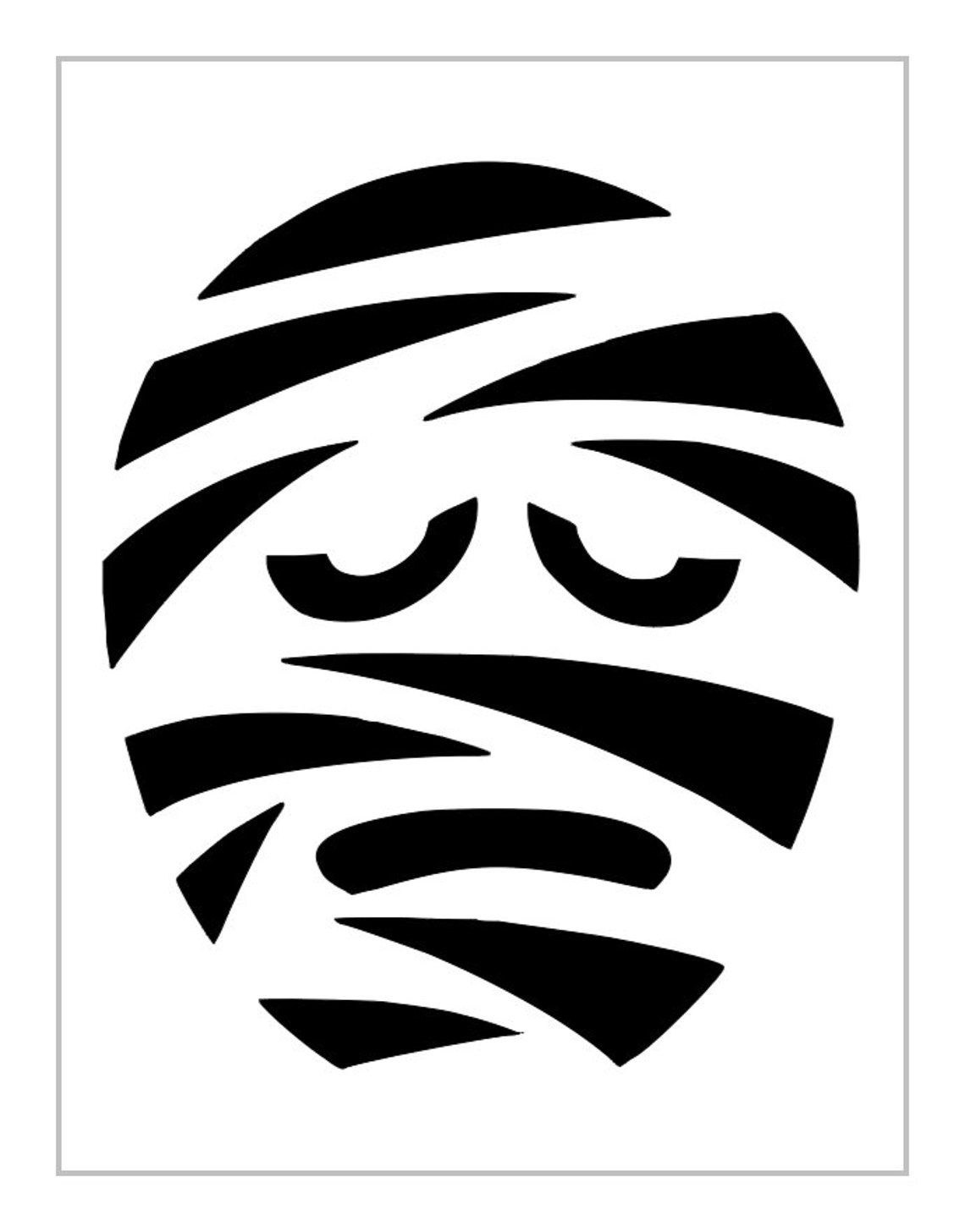 Mummy Face Stencil Halloween Pumpkin Carving 8.5 X - Etsy