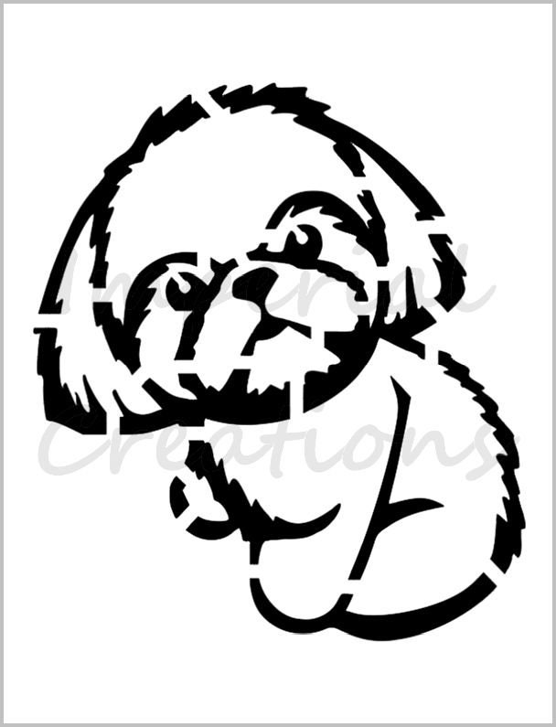 Shih Tzu Stencil Dog Breed Face Reusable Sheet S671 Etsy shih-tzu-stencil-dog-breed-face-reusable-sheet-s671-etsy