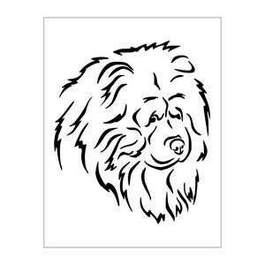 Chow Chow Stencil Chinese Dog Breed Face Head Reusable Sheet S141