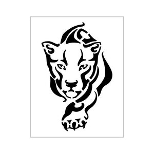 Puma Stencil Cougar Panther Jaguar Wild Cat Reusable Sheet S249