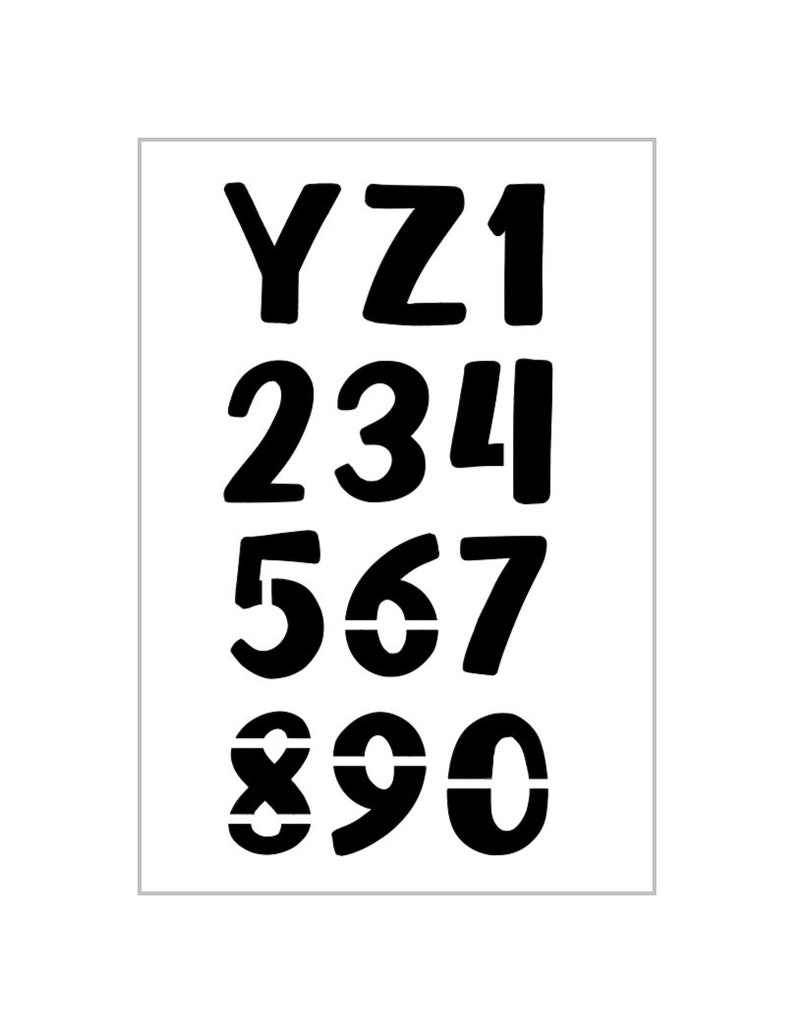 2 Inch Writing THICK MARKER Alphabet Stencil 2 Inch Bulky Painted Script Font Letters ...