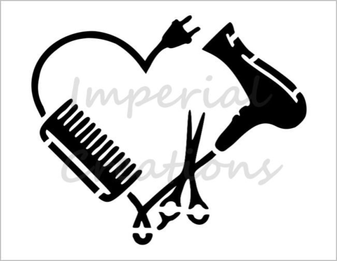 HAIRDRESSER LOVE Hair Salon Heart 8.5 X 11 Stencil Etsy