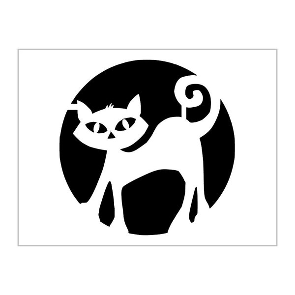 Cat Moon Pumpkin Stencil - Etsy