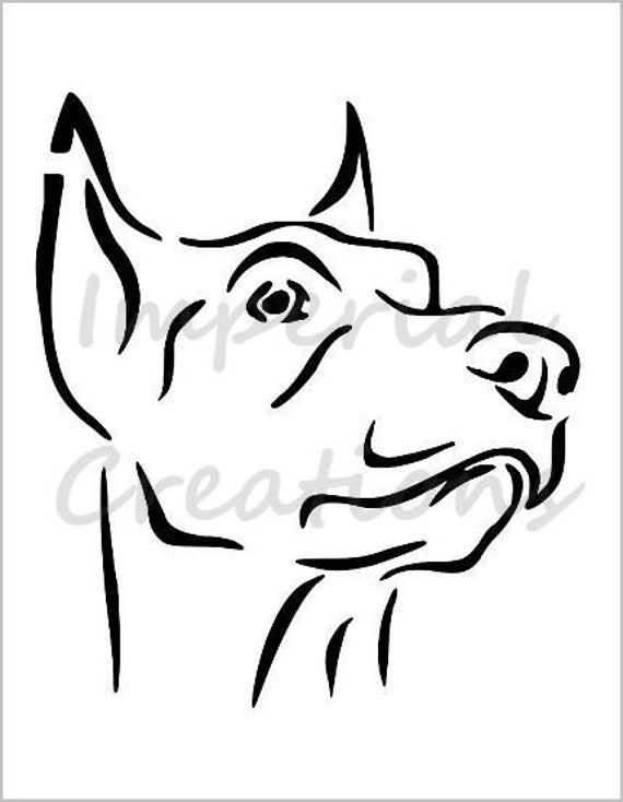 DOBERMAN Dog Breed Face Pinscher 8.5 x 11 Stencil | Etsy