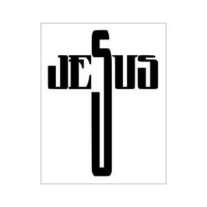 JESUS Stencil Religious Cross Christ Name Word Reusable Plastic Sheet S27