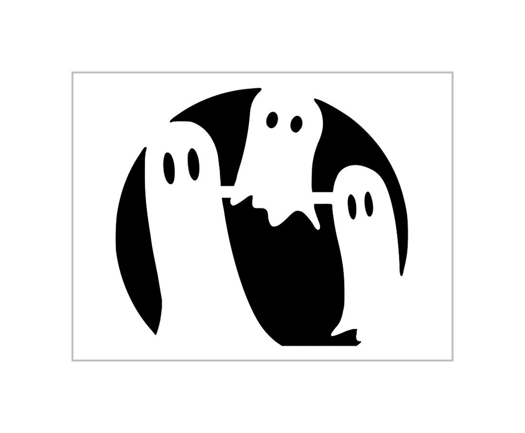 3 Ghosts Goblin Stencil Halloween Pumpkin Carving Reusable Sheet S769 ...