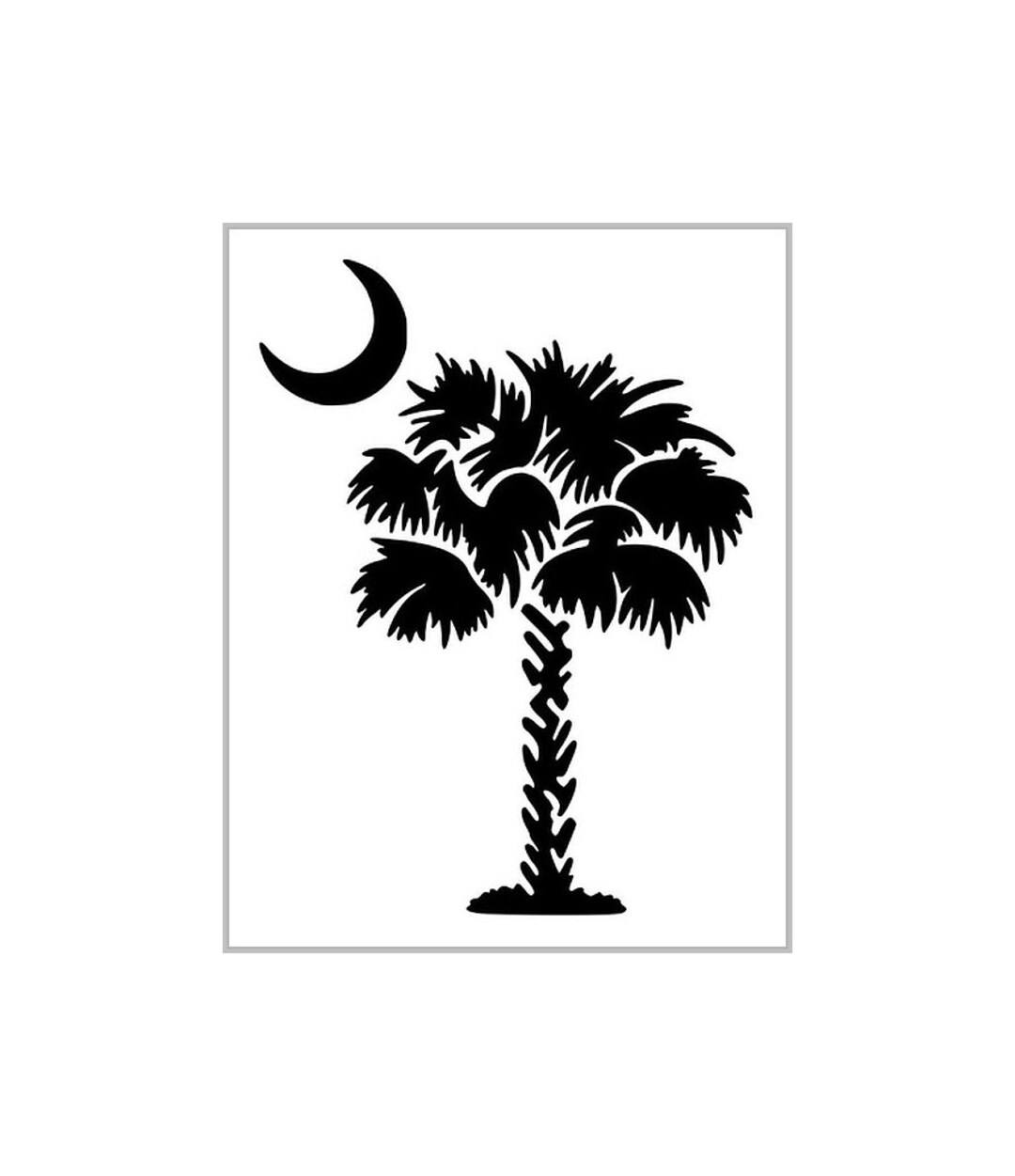 Palmetto Tree & Moon South Carolina Flag Stencil – 8.5 X 11 – Made In USA