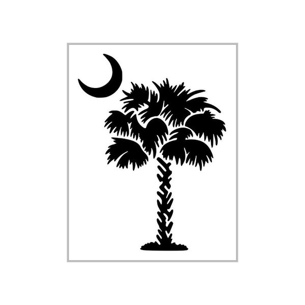 PALMETTO TREE Stencil Palm Moon South Carolina Flag Reusable Plastic Sheet S506