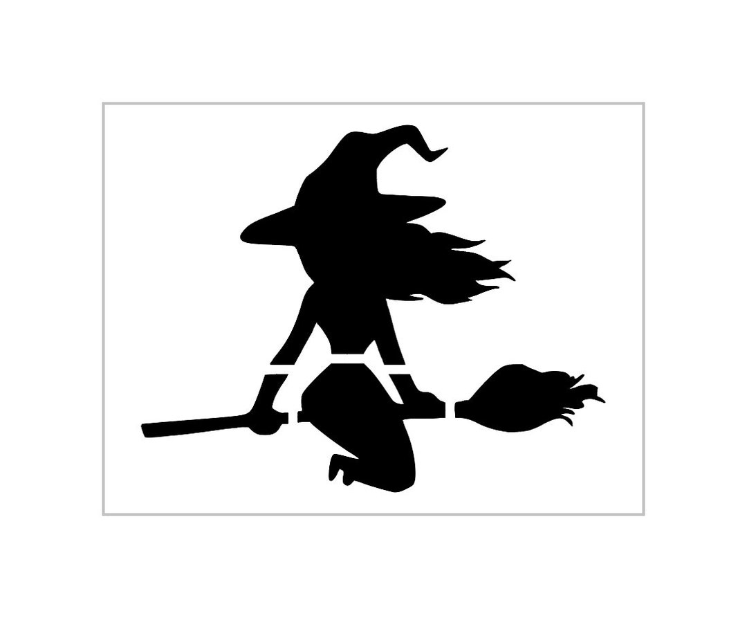 Witch on A Broom Stencil Halloween Riding Decor Reusable Sheet S711 - Etsy