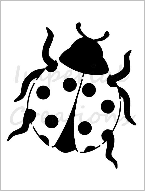 Ladybug Stencil Garden Beetle Detailed Design Reusable Sheet | Etsy