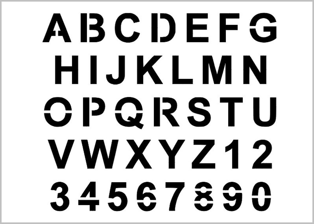 ARIAL Alphabet Stencil 1 Inch Basic Plain Simple Font Set Etsy