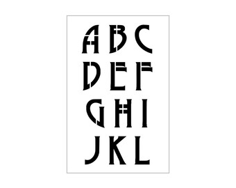 5回使用 137cm STELLA ALPHABET×JOINT Sサイズ ART MOVEMENT Alphabet Stencil 2 Inch Fancy German Font Letters