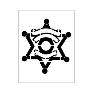 SHERIFF BADGE Stencil Star Police Policeman Old West Deputy Reusable Plastic Sheet S496