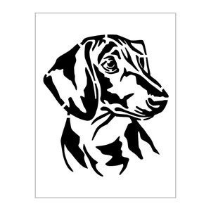 Dachshund Stencil Doxie Dog Breed Face Head Reusable Sheet S664