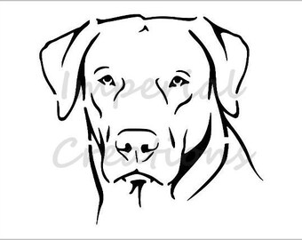 labrador stencil retriever dog breed face reusable sheet etsy