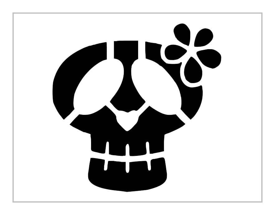 sugar skull stencil halloween pumpkin carving 8 5 x etsy