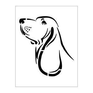 Basset Hound Stencil Dog Breed Face Head Reusable Plastic Sheet S124
