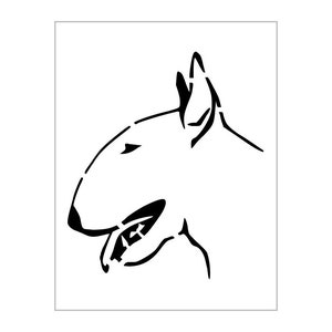 Bull Terrier Stencil Dog Breed Face Head Reusable Plastic Sheet S129