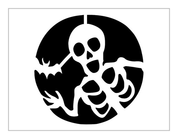 Skeleton Pumpkin Carving Stencils