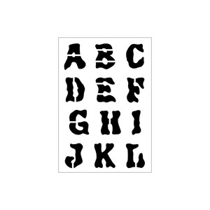 CAROL ANNE Alphabet Stencil 2 Inch Halloween Horror Cloud Letters Uppercase Sheet Set S1203
