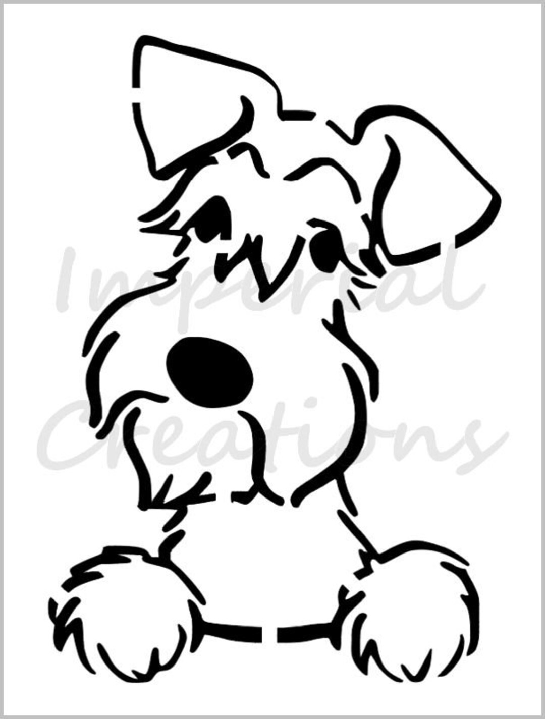 Miniature Schnauzer Stencil Dog Breed Face Reusable Sheet Etsy