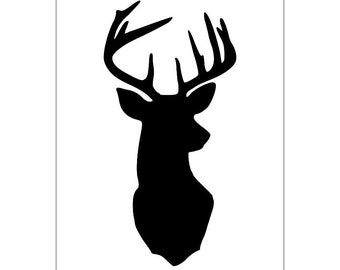 Deer Head 1 Stencil Buck Wildlife Silhouette Reusable Sheet S21