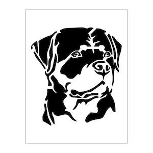 Rottweiler Stencil Dog Breed Face Head Reusable Plastic Sheet S726