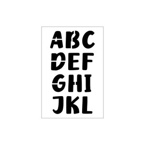 THICK MARKER Alphabet Stencil 2 Inch Bulky Painted Script Font Letters Sheet Set S1220