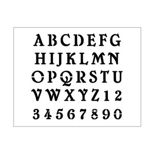 CHELSEA Alphabet Stencil 1 Inch Vintage Fancy Style Font Set Letters Capital Uppercase Sheet S848