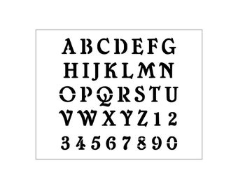 CHELSEA Alphabet Stencil 1 Inch Vintage Fancy Style Font Set Letters Capital Uppercase Sheet S848