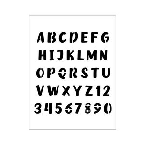 THICK MARKER Alphabet Stencil 1 Inch Bulky Script Font Set Letters Sheet S589