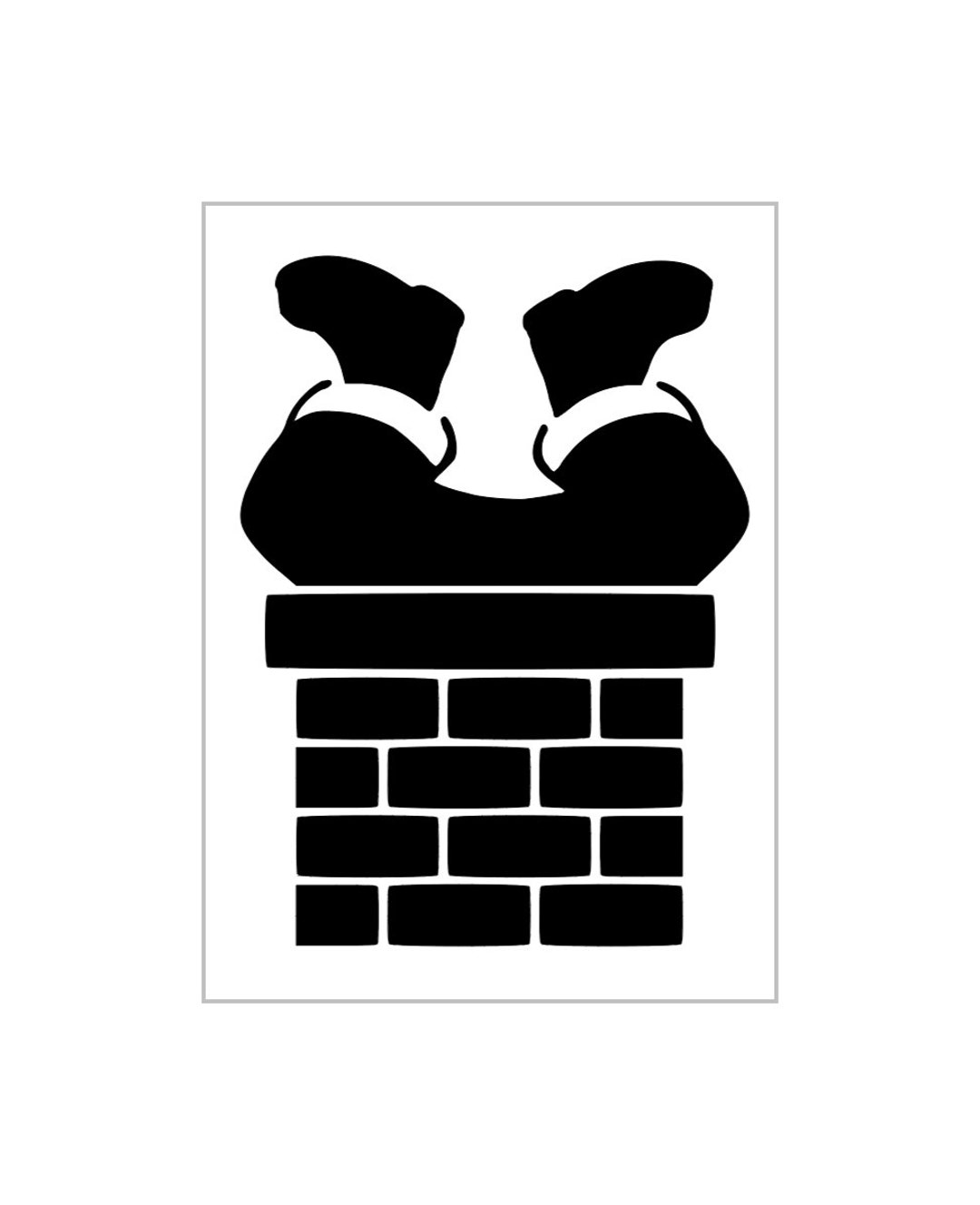 Santa Stuck in Chimney Stencil Christmas Claus Butt Holiday Plastic ...
