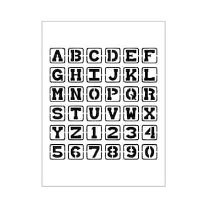 BABY BLOCKS Alphabet Stencil 1 Inch ABCs Kids Child Toy Font Letters Uppercase Sheet S567