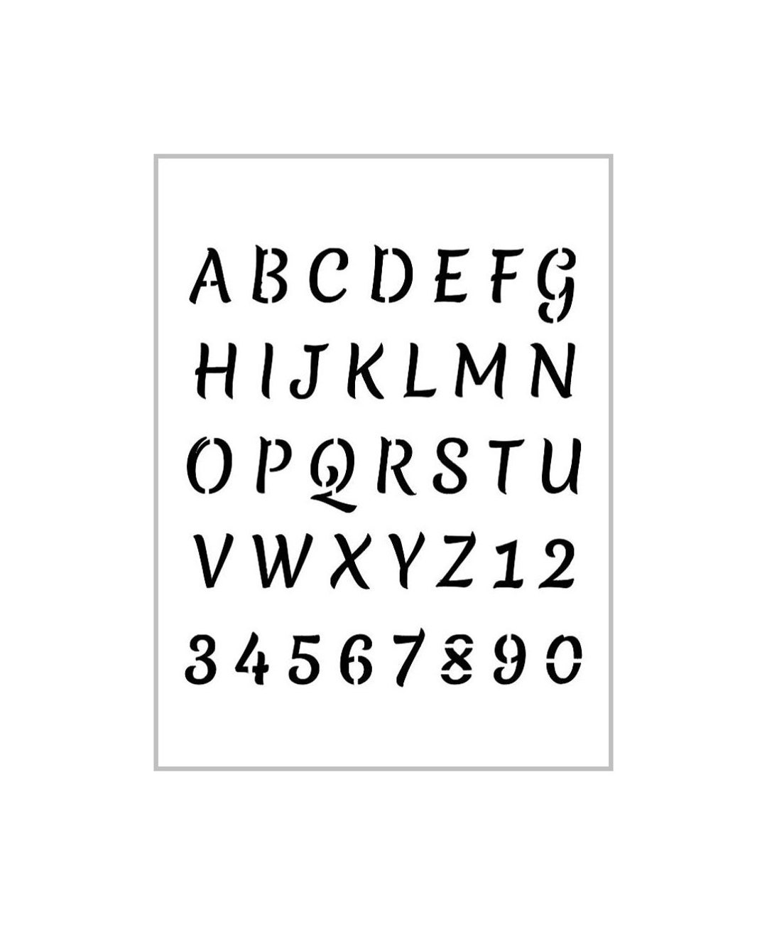 INK SCRIPT Alphabet Stencil 1 Inch Fancy Pen Writing Font Set Letters ...