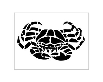 CRAB Stencil Seafood King Sea Life Ocean Reusable Plastic Sheet S599