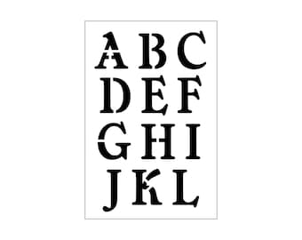 CHELSEA Alphabet Stencil 2 Inch Vintage Fancy Style Font Letters Capital Uppercase Sheet Set S1212