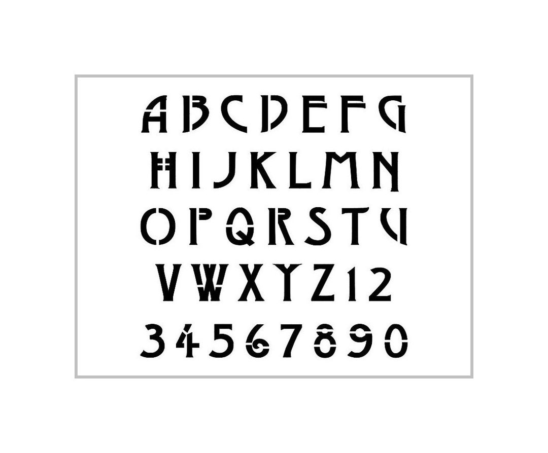 ART DECO 20s Alphabet Stencil 1 Inch 1920's Vintage Font Set Letters Sheet  S576