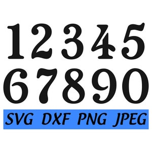 Bundle SVG police numéros Chelsea, fantaisie adresse numéro de téléphone anniversaire téléchargement numérique, téléchargement immédiat, couper fichier, fichiers Svg Dxf Png Jpeg